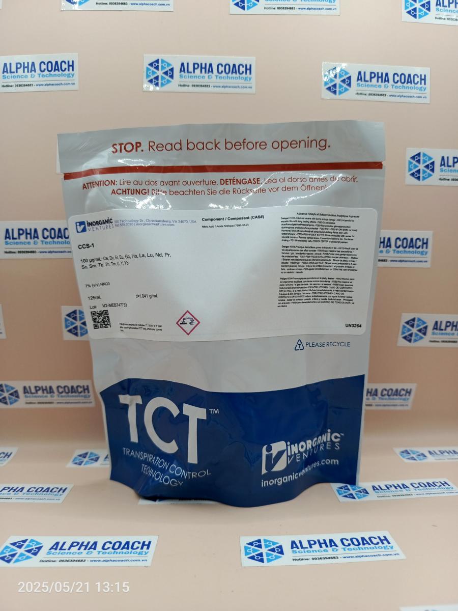 Chất chuẩn đất hiếm 100 ppm Rare Earth, U, Th ICP Standard, Hãng Inorganic Ventures, Mỹ